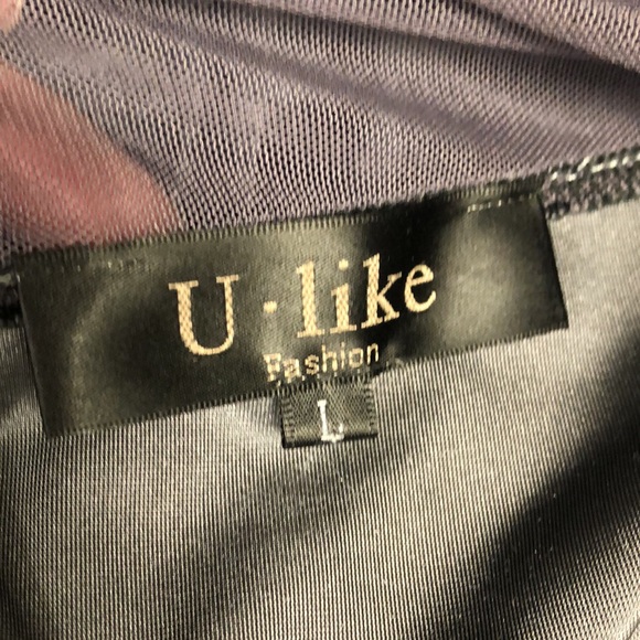 Velvet patterned 👗 dress with mesh - great party 🎉 dress - Picture 5 of 6